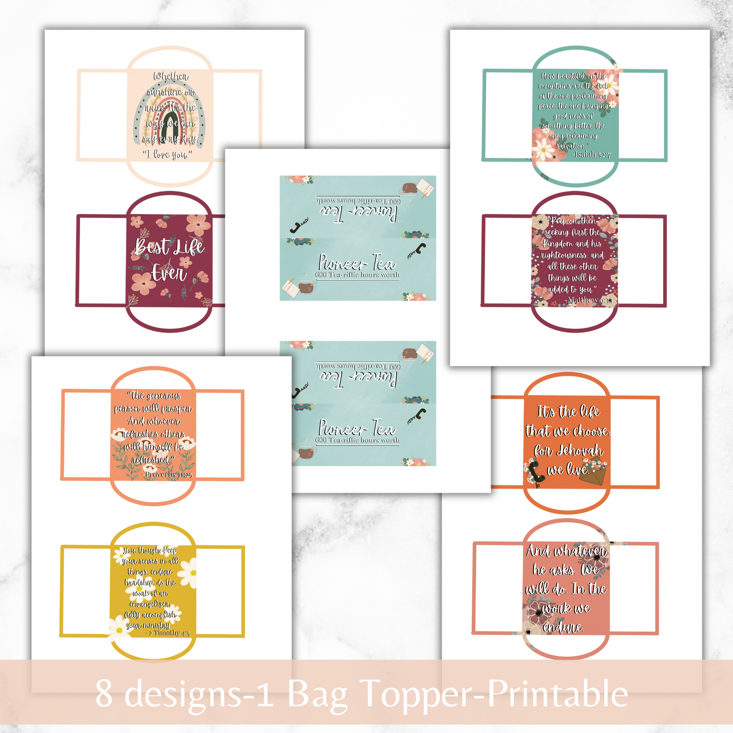 Flower Tea Bag Printable