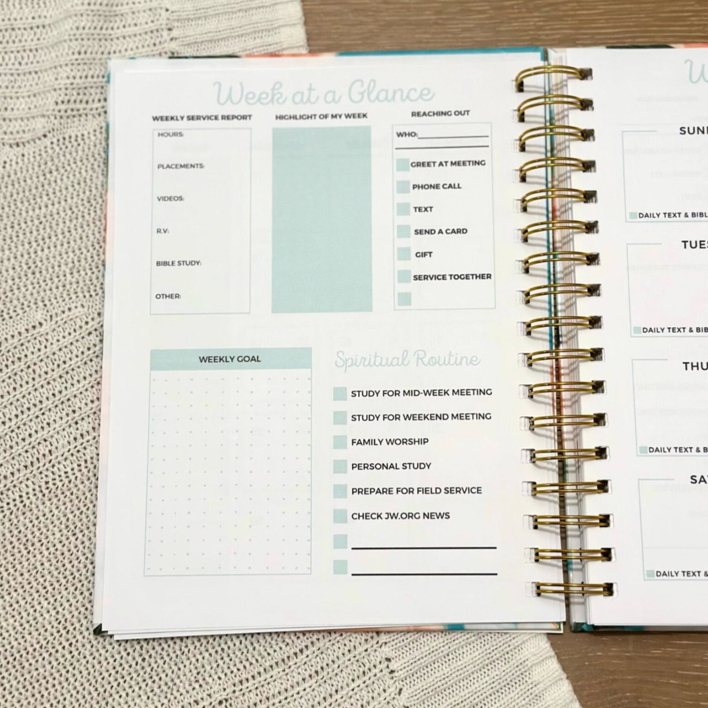 Floral Undated Theocratic Planner