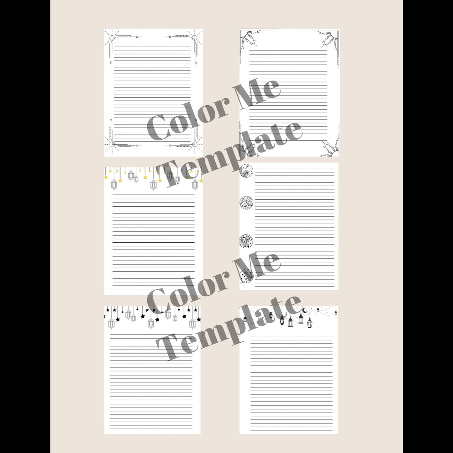 Geometric Color me Printable