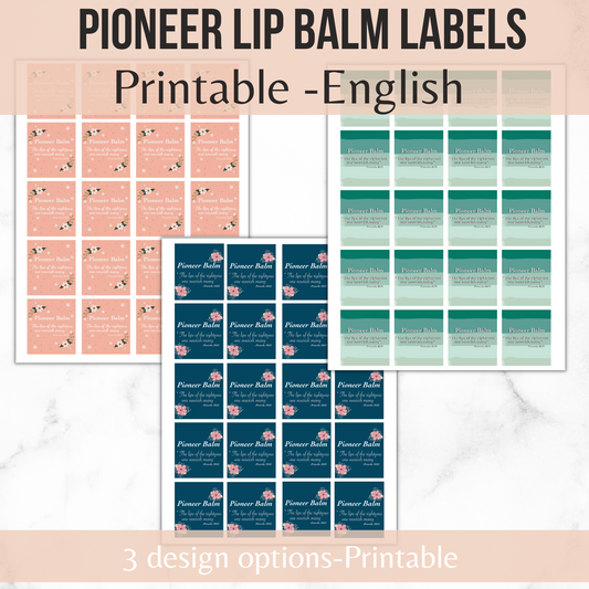 English  Lip Balm Labels