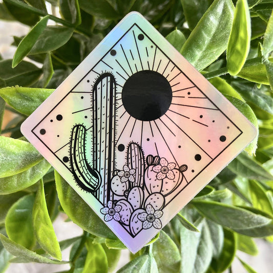 Holo Cactus Love Sticker